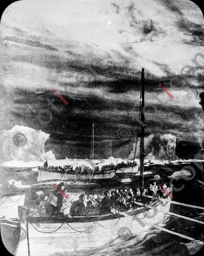 Rettungsboote der RMS Titanic | Lifeboats from the RMS Titanic - Foto simon-titanic-196-048-sw.jpg | foticon.de - Bilddatenbank für Motive aus Geschichte und Kultur